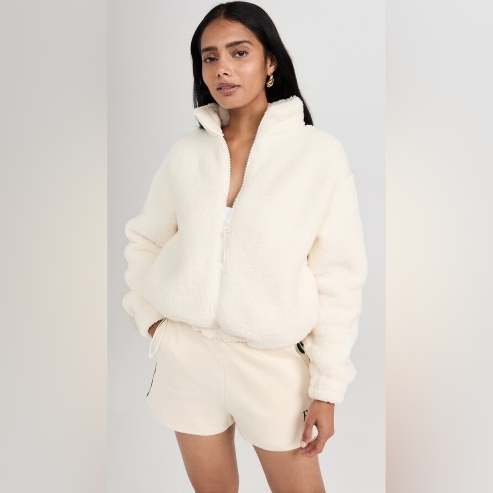 Sweaty Betty Canyon Fleece Zip Up Lily White Full Zip Sherpa US Size 6
